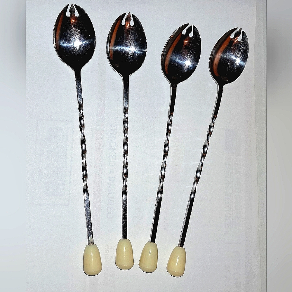 Forked Spoons with twisted Handles